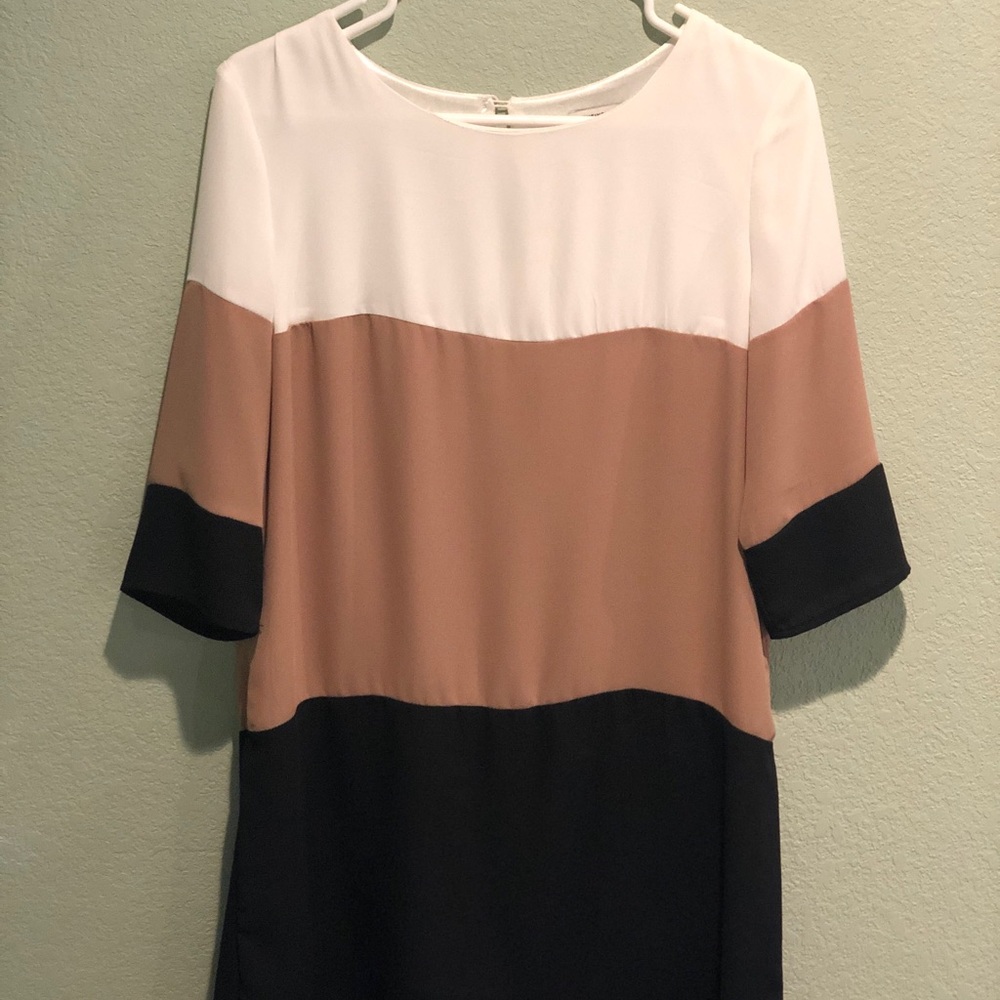 Black, White and Brown Mini Dress